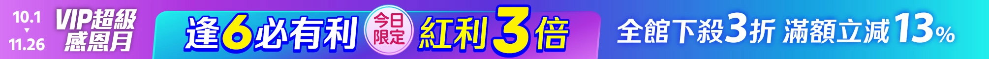 逢6必有利：11/16一日限定